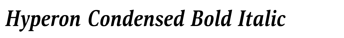 Hyperon Condensed Bold Italic